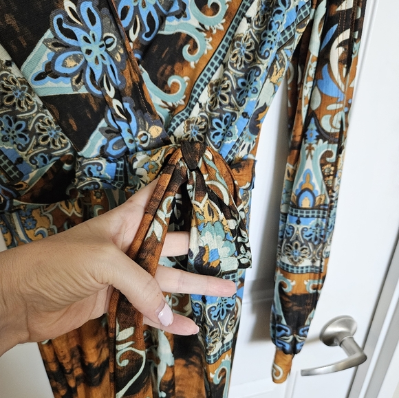 Mermaid Longsleeve Boho Dress SZ L - Picture 6 of 7